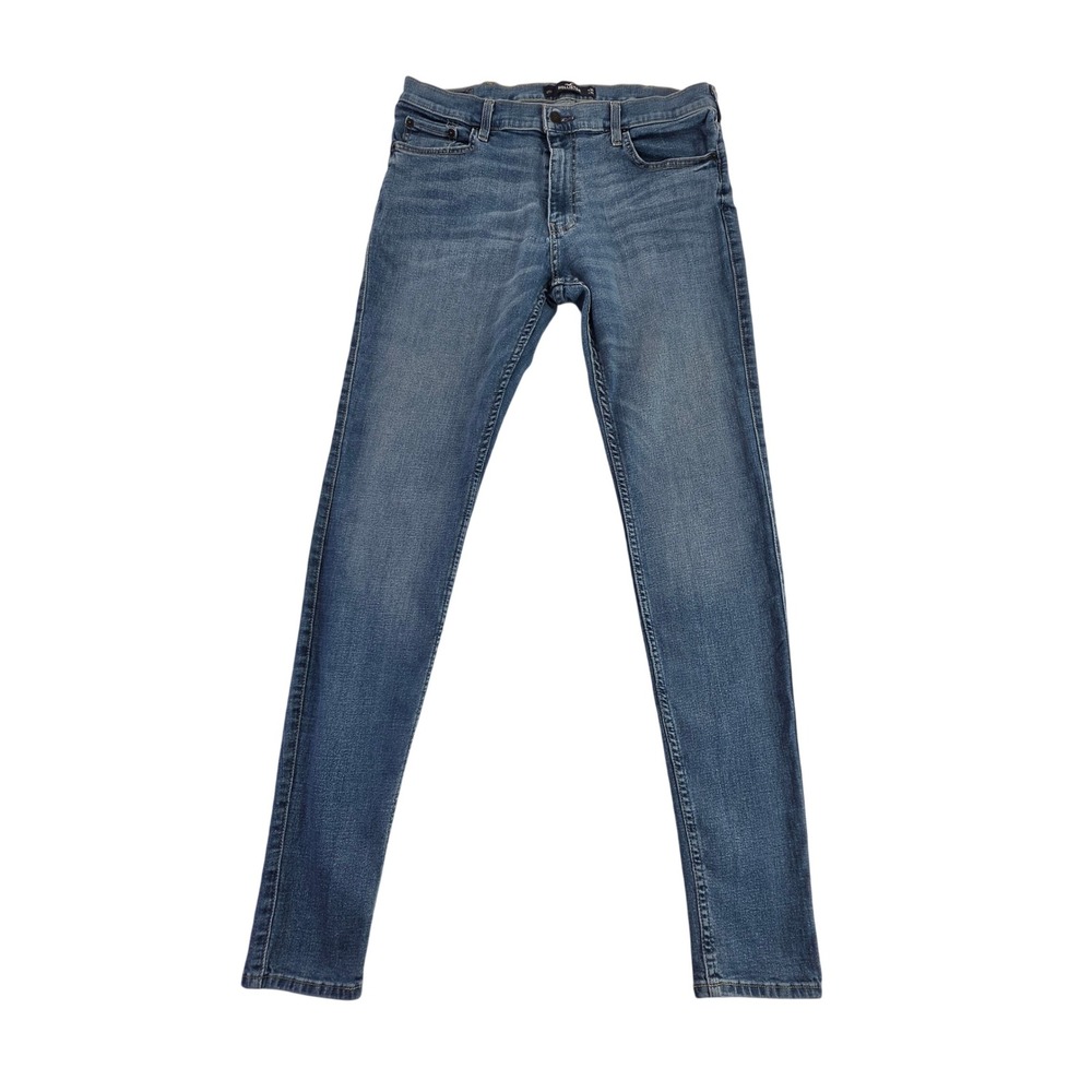 Hollister Super Skinny Jeans Mens 36x36 Blue Advanced Stretch Denim Pants EUC